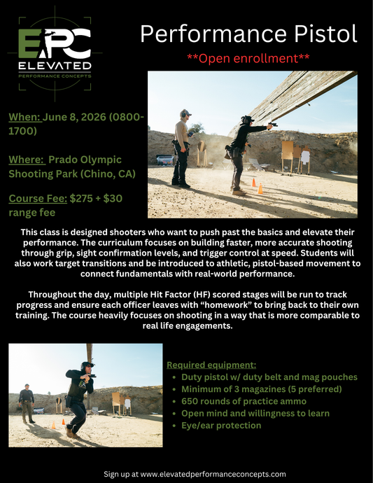 Performance Pistol 1 - 6/8/26 @ Prado Range ***OPEN ENROLLMENT***